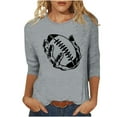 thumbnail image 2 of Fznquz Game Day Womens Plus Size Blouses Crewneck 3/4 Sleeve Gray Shirts Casual Funday Spring Fall Sunday Tops Womens XXXXXL, 2 of 4