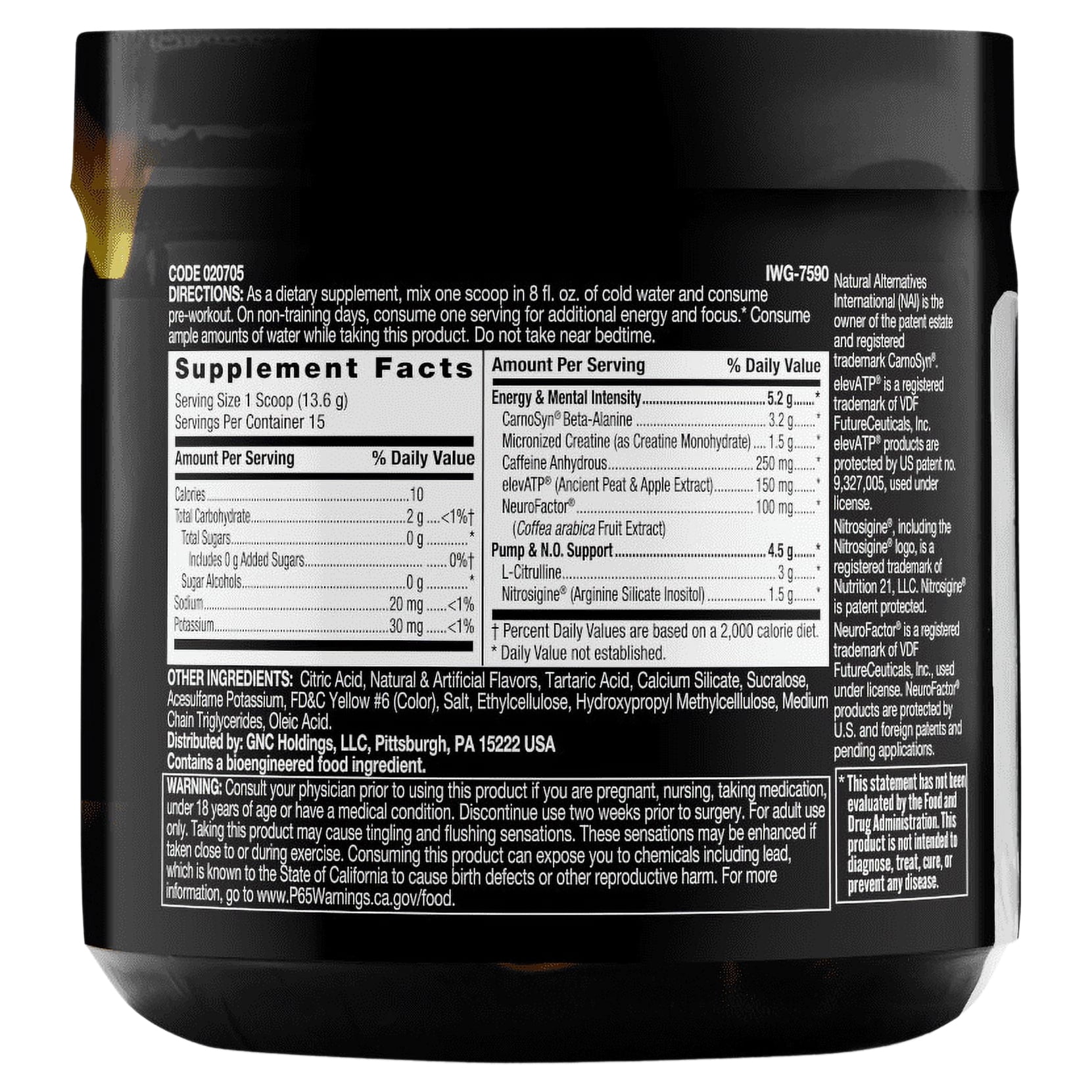 Beyond Raw Lit Pre-Workout Powder, Orange Mango, 250mg Caffeine, 7.20 oz, 15 Servings