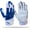 White - Blue, variant on Stealth Football Lineman Gloves White, Battle College Lineman, Be a Villain Not a Joker with Padded Protection, Youth, Kids, Men, Boys, Small to XXL Sizes