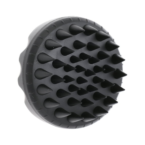Unique Bargains 1 Pc Handle Hollow Hair Shampoo Brush for Scalp Massage 3.54"x2.95" Black