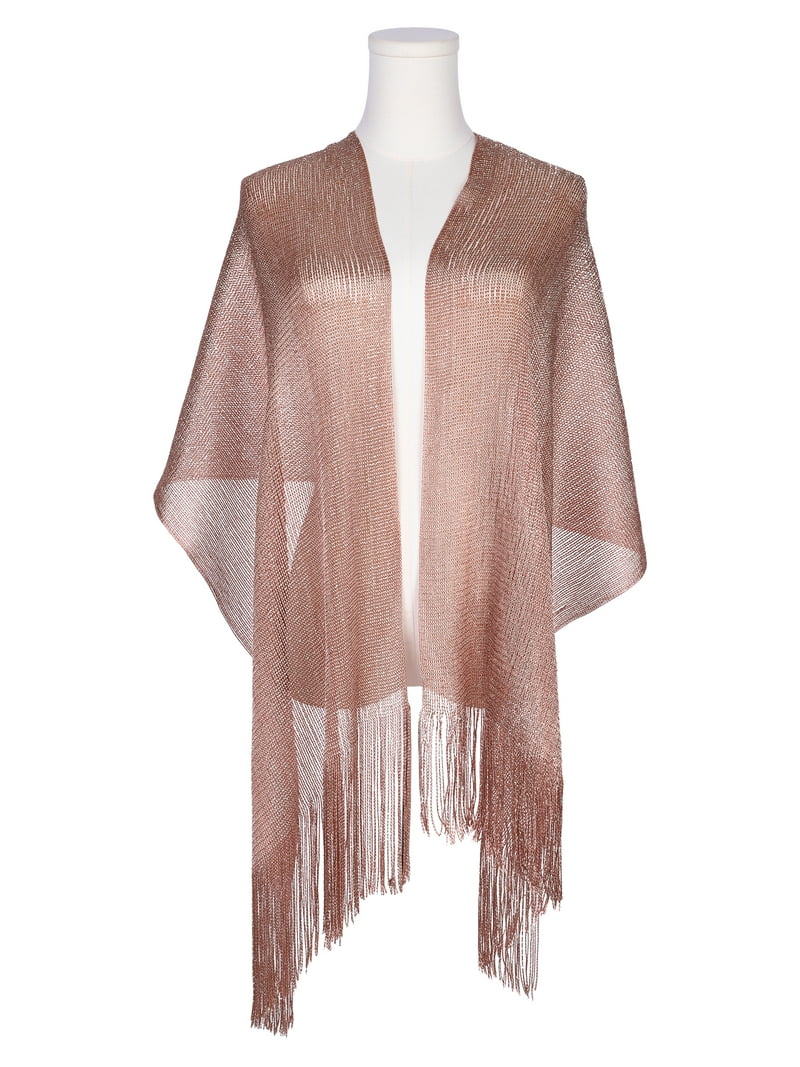 Inspire Chic Women Shawls and Wraps for Evening Dresses Bling Sparkly Shiny Shimmer Dressy for Wedding Party Rose Gold(Silver) 74.8"x17.7"(LxW) Inspire Chic Women Shawls and Wraps for Evening Dresses Bling Sparkly Shiny Shimmer Dressy for Wedding Party Rose Gold(Silver) 74.8"x17.7"(LxW)