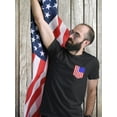 thumbnail image 2 of USA Pocket Flag Graphic Men Black T-Shirt, Male Medium, 2 of 4