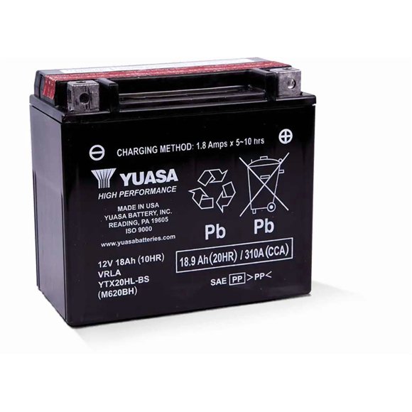 HIGH PERFORMANCE 12 V AGM BATTERY YTX20HLBS (W/ BOTTLE OF ACID) MADE IN THE USA