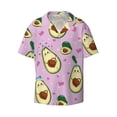 thumbnail image 2 of Lsque Different Avocados print Men's Cuban Collar Short Sleeve Shirt Summer Beachwear Casual Button Down Fashionable Vacation Leisure Shirt-X-Large, 2 of 7