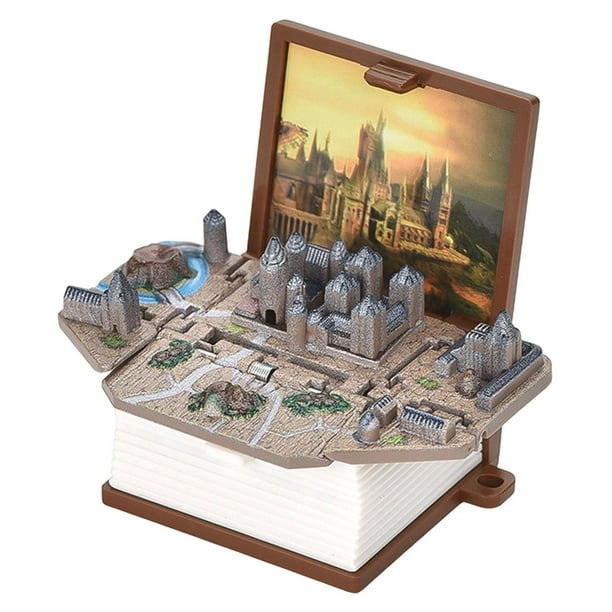 Figura plegable libro llavero 3D libro plegable tridimensional para Goody Bag Filler Castillo Marrón Sunnimix llavero libro