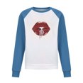 thumbnail image 4 of Pntutb Ladies Fashion Casual Raglan Pullover Casual Lip Print Fleece Sudadera Manga larga Ladies top Pntutb Pntutb-5546, 4 of 6
