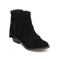 thumbnail image 1 of New Women Breckelles Dorado-18 Suede Fringe Cap Toe Ankle Bootie Size, 1 of 5
