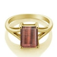 thumbnail image 2 of Gem Stone King 18K Yellow Gold Plated Silver Red Tiger Eye Solitaire Engagement Ring for Women (2.00 Cttw, Emerald Cut 9X7MM, Gemstone Birthstone, Available in Size 5,6,7,8,9), 2 of 4