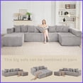 thumbnail image 4 of Modern Chenille L-Shaped Sectional Sofa, 5-Seat with Ottoman, Convertible Sleeper & Free Combination for Living Room, 4 of 18