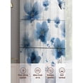 thumbnail image 6 of Navy Blue Floral Sheer Curtains 54 Inch Length 2 Panels Set Window Treatments, Spring Flowers Butterflies Wooden Rod Pocket Semi Curtains for Living Room/Bedroom/Kitchen Décor, 104"W x 54"L, 6 of 7