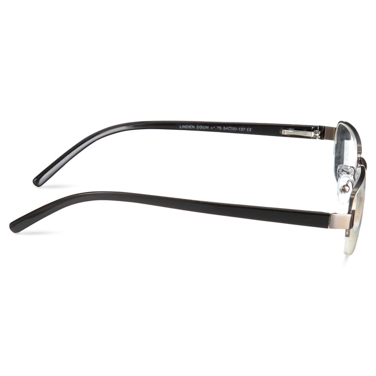 M Readers Men's Linden +1.75 Rectangle Reading Glasses with Case