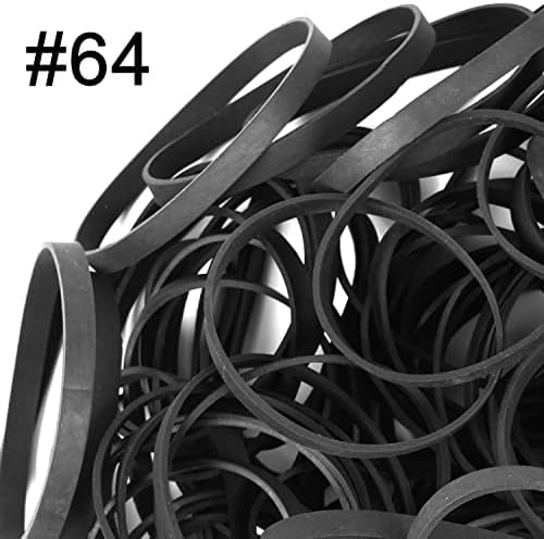Tekola Rubber Bands Size #64 - 120 Pieces Elastic Black Bands for Office, Files, Litter Box