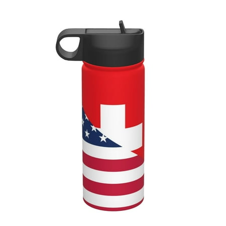 

Gaeub USA Switzerland Printed 18oz Sports Insulated Kettle With Straw Sports Insulated Bottle Water Bottle For Running Hiking Cycling Climbing Mens Womans Insulated Water Bottle