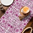 thumbnail image 5 of Ethnic Style Table Runner, Vintage Flowers Pink Floral Cotton Linen Kitchen Table Decoration Washable Dining Tabletop Runners for Home Party Decor 13x48 Inches, 5 of 9