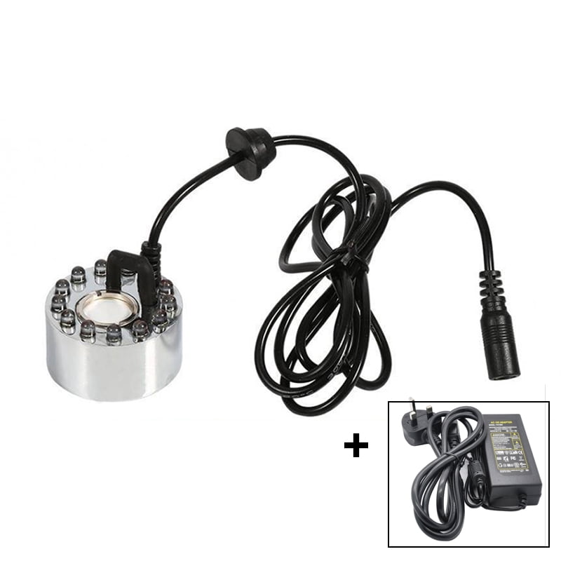 Mini Mist Maker, 12 LED Mister Fogger Water Fountain Pond Fog Machine