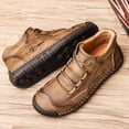thumbnail image 2 of Botas Martin de media caña para hombre, botas de hombre cosidas a mano, botas de cuero de gran tamaño con cordones a la moda, 2 of 6