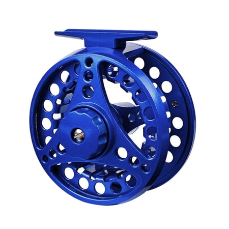 Axioma Fly Fishing Reel Metal Spool Double Bearing Aluminum Alloy Smooth Rotation Lightweight Left Right Hand Convertible Suitable for Fishing in Streams Sea 85mm Blue
