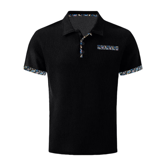 Breeze Shirts for Men Beer Belly Ultra Comfortable Quick Dry Short Sleeve Casual Collared Stretchy Shirts for Office or Casual Black L
