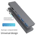 thumbnail image 3 of Estación de acoplamiento USB C, concentrador tipo C 6 en 1, compatible con PD100W, USB C, adaptador multipuerto de 3 USB para portátiles y tabletas., 3 of 8