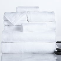 Somerset  Home 10-Piece 100% Cotton Ribbed Pile Bath Towel Set (White)