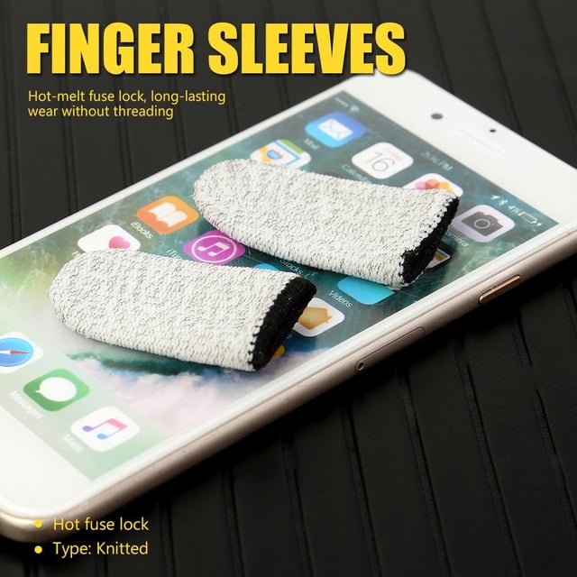 1Pair Breathable Game Controller Sweat Proof Gaming Finger Thumb Sleeve (E)