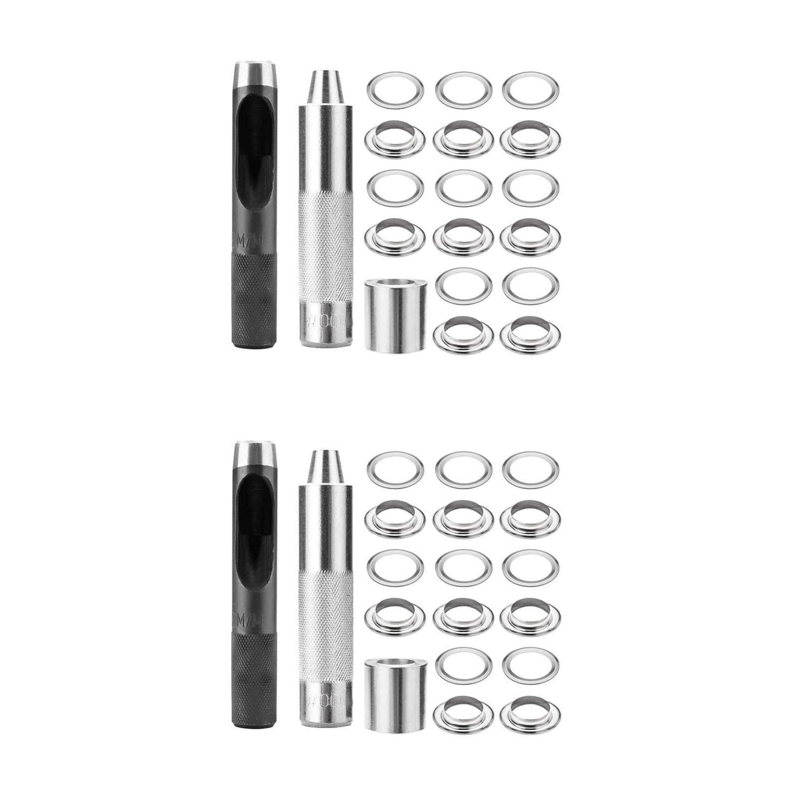 UPGRATOR 2 Sets Metal Grommet Eyelet Kit with Punch Tool for Tarps, Curtains, and Outdoor Covers, Includes Boxed Grommets