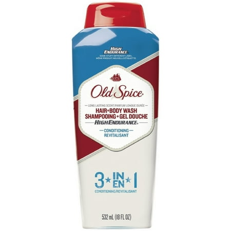 High Endurance 3 In 1 Hair and Body Wash Conditioning Men Body Wash by Old Spice, 18 Ounce