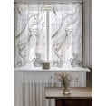 thumbnail image 4 of White Gray Marble Tier Curtains 45 Inch Length,Sheer Curtains for Bedroom Living Room Window Modern Minimalist Abstract Texture Rod Pocket Drapes Kitchen Curtains Small Half Window 27.5"x45" 2 Panels, 4 of 6