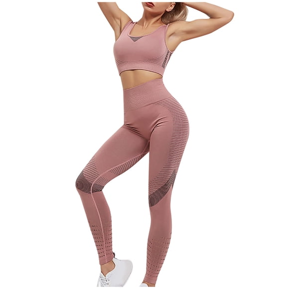 Yuyuzo Workout Sets for Women 2 Piece Yoga Outfits Seamless Sports Bra High Waist Leggings Activewear Athletic Set