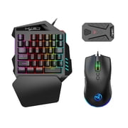 One hand gaming Keyboard and Mouse Converter Combo keyboard and Mouse Wired