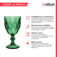 thumbnail image 2 of Copas de Vino Agua Vidrio Cristal Vintage 245 ml Vittori Juego 4 Piezas Color Verde, 2 of 6