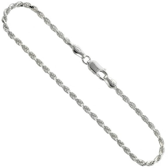 925 Sterling Silver Solid Italian Diamond Cut Rope Chain Necklace 4.5mm