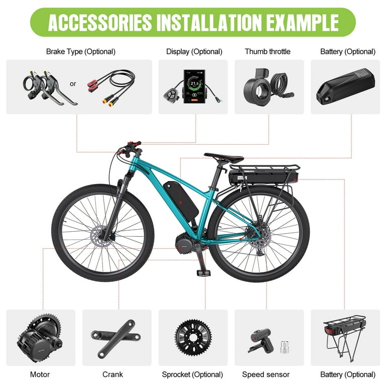 BAFANG 48V 1000W Mid Drive Motor Kits Electric Bicycle Conversion