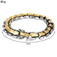 thumbnail image 3 of kurtrusly Gothic Punk Bracelet Titanium Steel Dragon Scale Bangle 7.48 inches Light Gold 8.26 Inch 1Set, 3 of 6