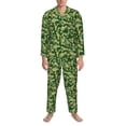 thumbnail image 3 of Balery Crayfish Army Pijama para Hombre de Dos Piezas con Manga Larga, Conjunto de Dormir y Descanso Suave con Bolsillos-Medium, 3 of 7