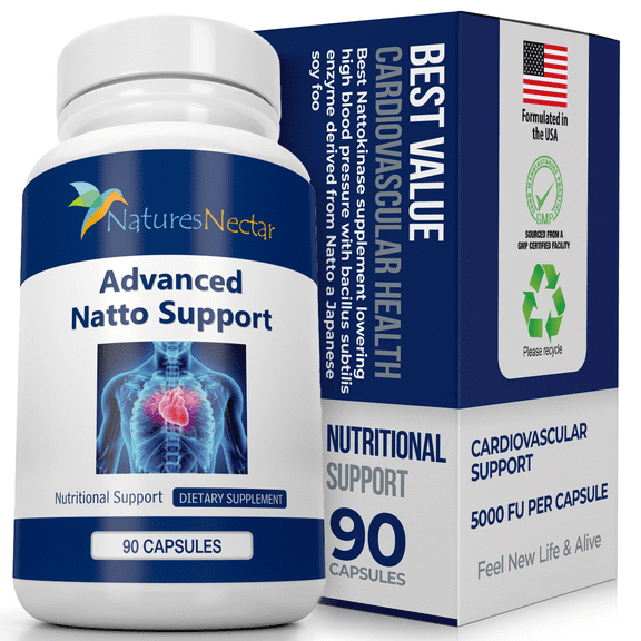 Nattokinase 5000 FU Supplement- 250mg of Natto Kinase Powder All Natural Blood Thinner Capsules Made from Organic Fermented Beans Can Help to Improve Blood Circulation