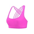 thumbnail image 2 of Women Bras Plus Size Ice Silk Beautiful Back Yoga Fitness Sports Bra Underwear Bras for Women No Underwire HotPink L, 2 of 4
