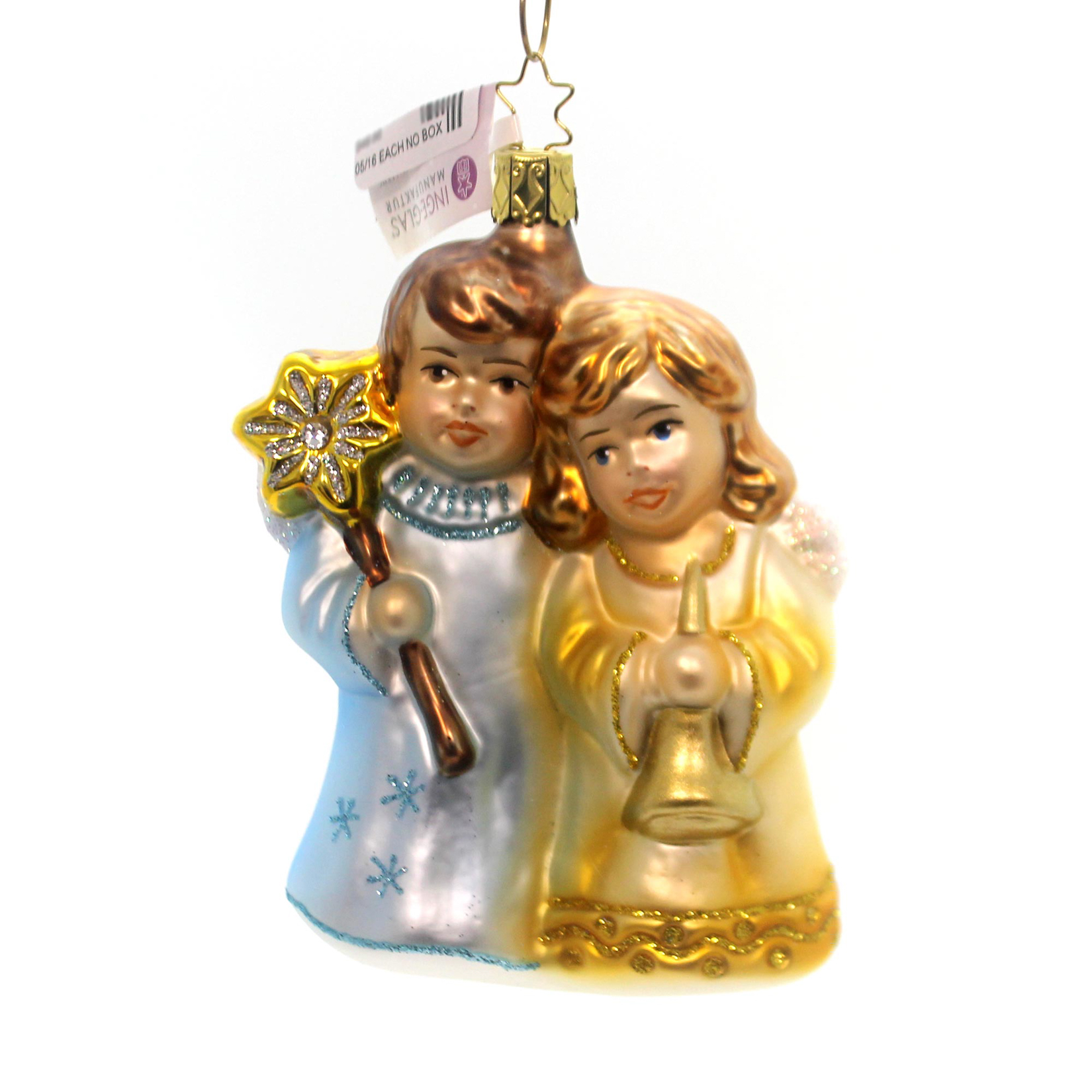 Inge Glas HEAVENLY HELPERS Glass Ornament Angel Horn 107516