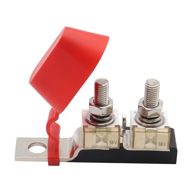 Yimiti Double Terminals Fuses Block Marine Battery Fuses Holder 30-500A With Fuse-100A