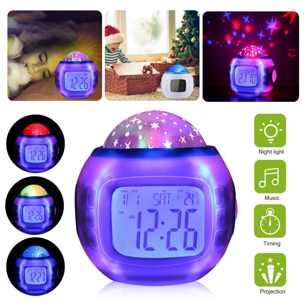 TSV Starry Sky Alarm Clock for Kids, Sky Star Night Light ...