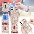 thumbnail image 3 of iPhone 12 Mini Case with Card Holder for Women, iPhone 12 Mini Phone Case Wallet with Strap Credit Card Slots Crossbody with Kickstand Zipper Case - Rice Leopard, 3 of 14