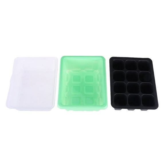 Raindrops Durable Plastic Seedling Tray with Transparent Lid for Planting 18x14x6cm Green Gardening Supplies
