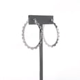 thumbnail image 5 of Hammered Metal Oval Hoop Earring, 5 of 8