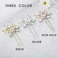 thumbnail image 3 of Bride Wedding Hair Pins Silver Crystal Bridal Hair Accessories Pearl Flower Hair Pieces for Women and Girls(Pack of 2) (Silver), 3 of 4