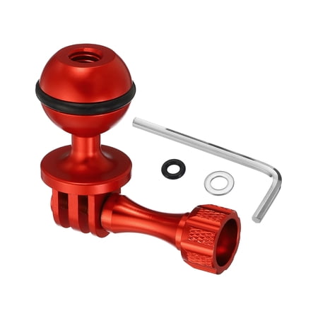 Action Camera Ball Mount Adapter Rotating Ball Head Mount for Sports Camera Style 2 Red 1 Set