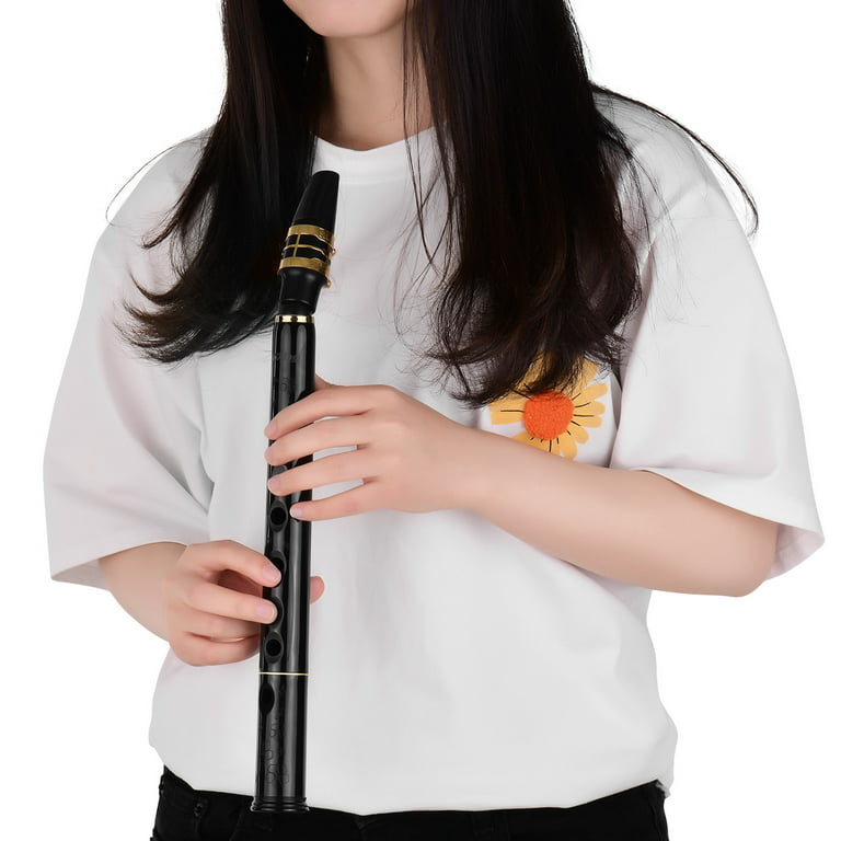 Mini Pocket Saxophone C Key Sax Woodwind Instrument Blac with Carrying Bag  J5M6