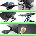 Abox Electric Standing Desk Converter with Wide Storage Keyboard Tray
