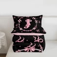 thumbnail image 5 of meiyoeat Pink Pearl Initial J Full Size Comforter Sets,Girly Bow Bedding Comforter Set For Girl,Pink Reversible,3-Piece,1 Comforter and 2 Pillowcases, 5 of 7