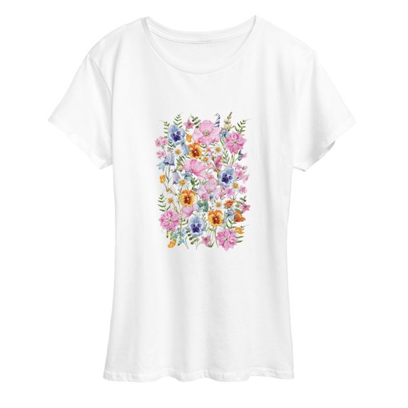 Instant Message - Flower Bunch Short Sleeve Graphic T-Shirt