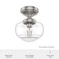 thumbnail image 5 of Hunter - Saddle Creek 1-light Brushed Nickel, Small Flush Mount Light, Dimmable, Schoolhouse Style, Schoolhouse Shaped, for Bedrooms, Kitchens, Dining, Living Rooms - 19049, 5 of 5
